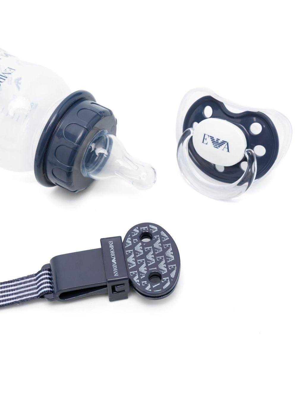 Biberon per neonato Emporio Armani Kids blu con stampa grafica all - over - Rubino Kids