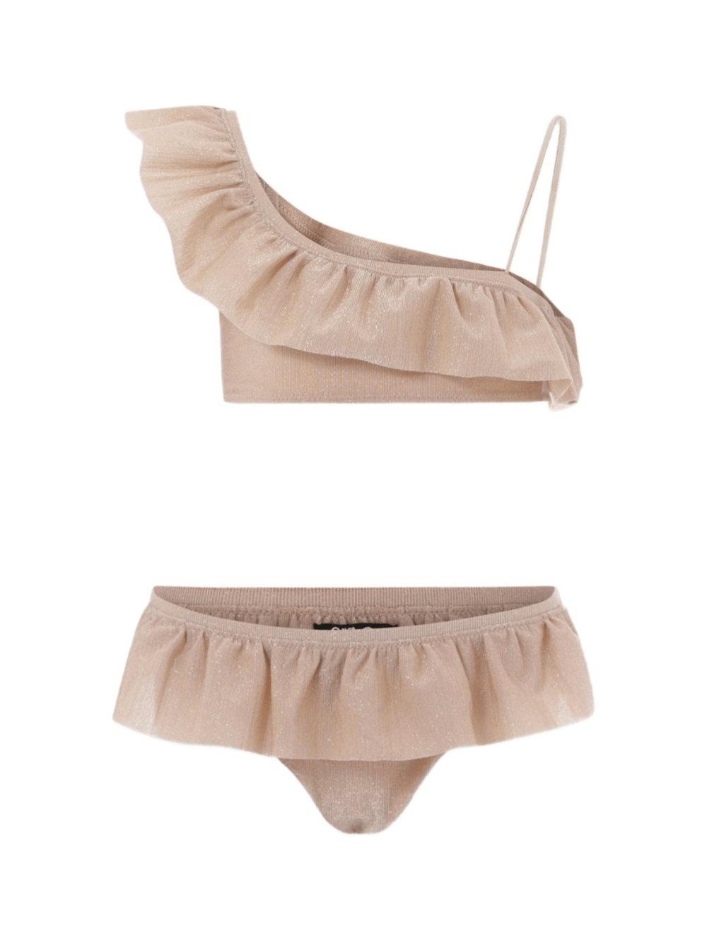Bikini per bambina MC2 SAINT BARTH Kids beige con design monospalla - Rubino Kids