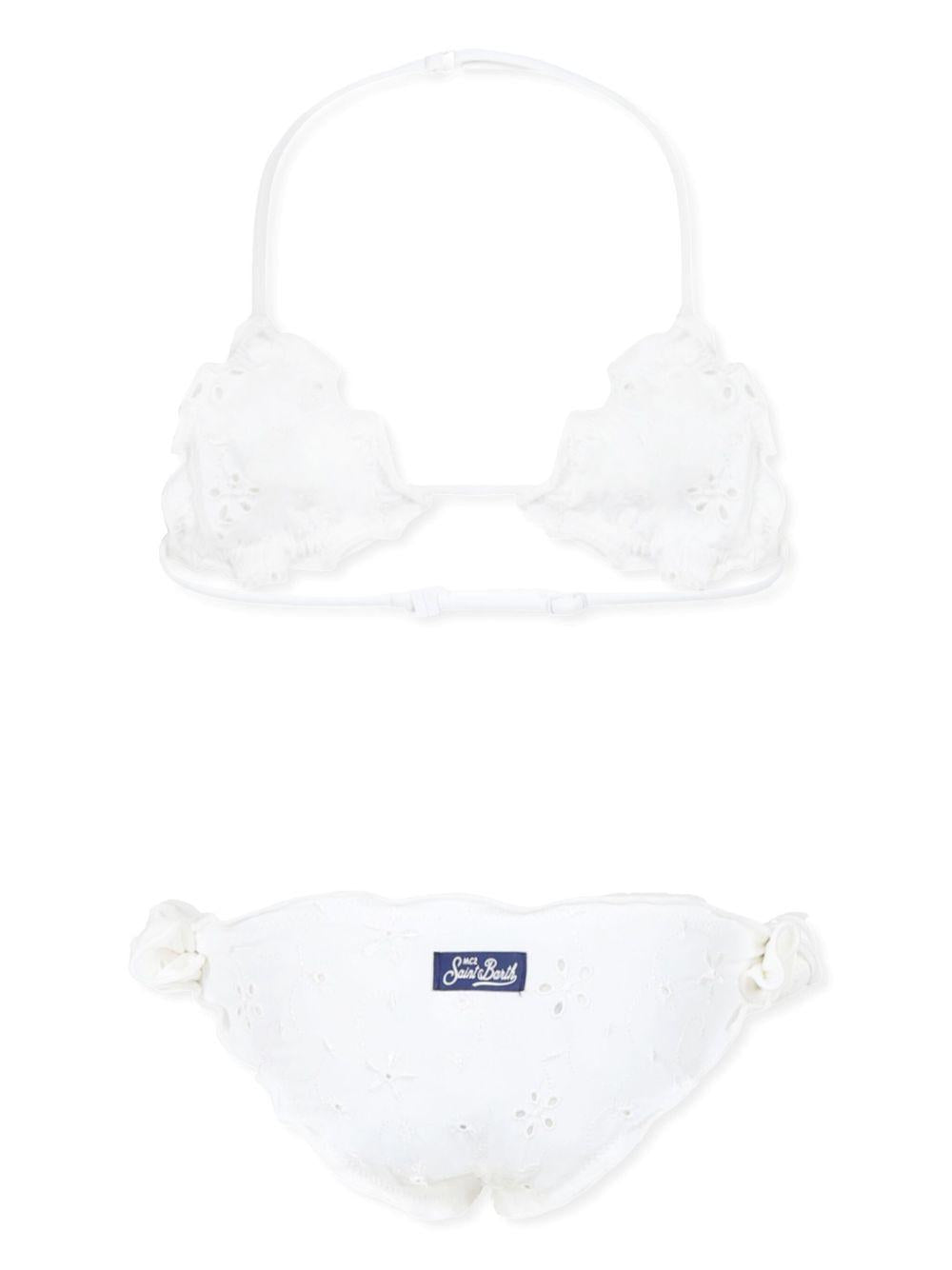 Bikini per bambina MC2 Saint Barth Kids Cris bianco con design classico - Rubino Kids