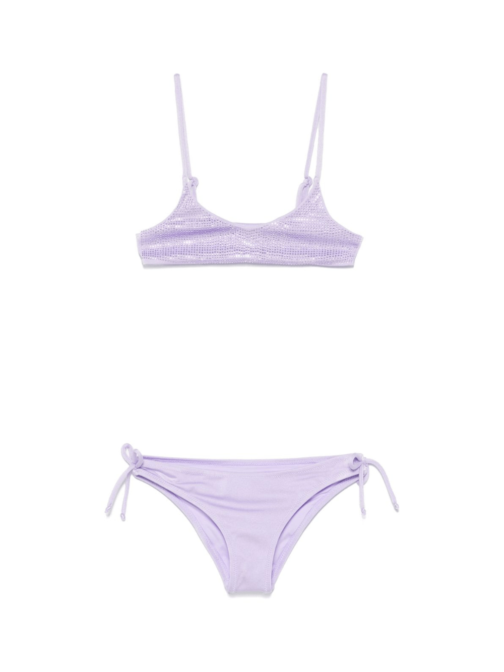 Bikini per bambina MC2 Saint Barth Kids Paloma lilla con decorazione strass - Rubino Kids