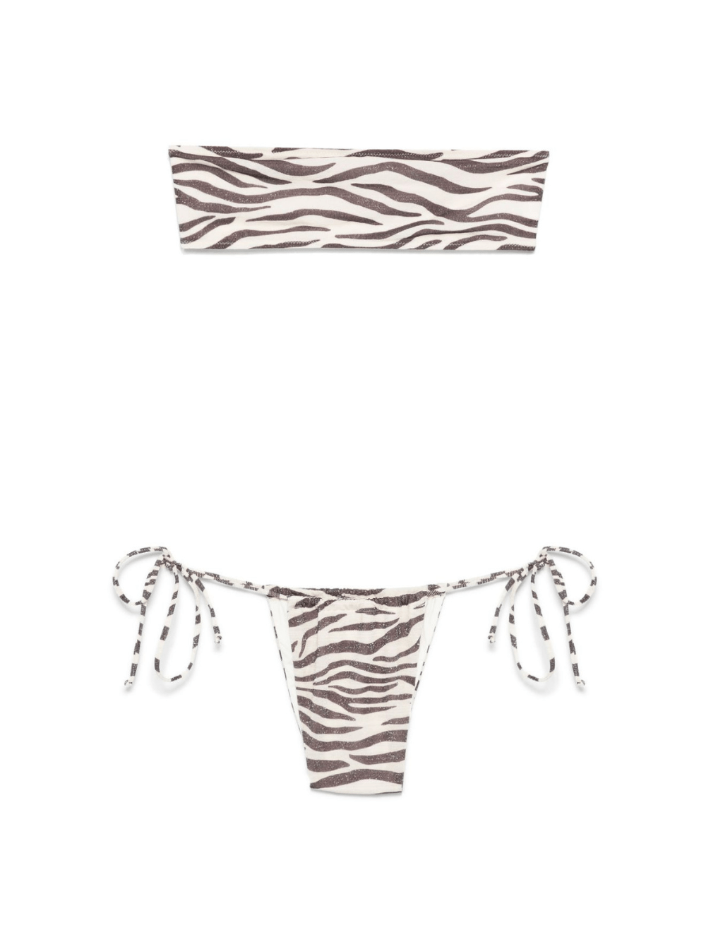 Bikini per donna MC2 Saint Barth Marielle beige con stampa zebrata - Rubino Kids