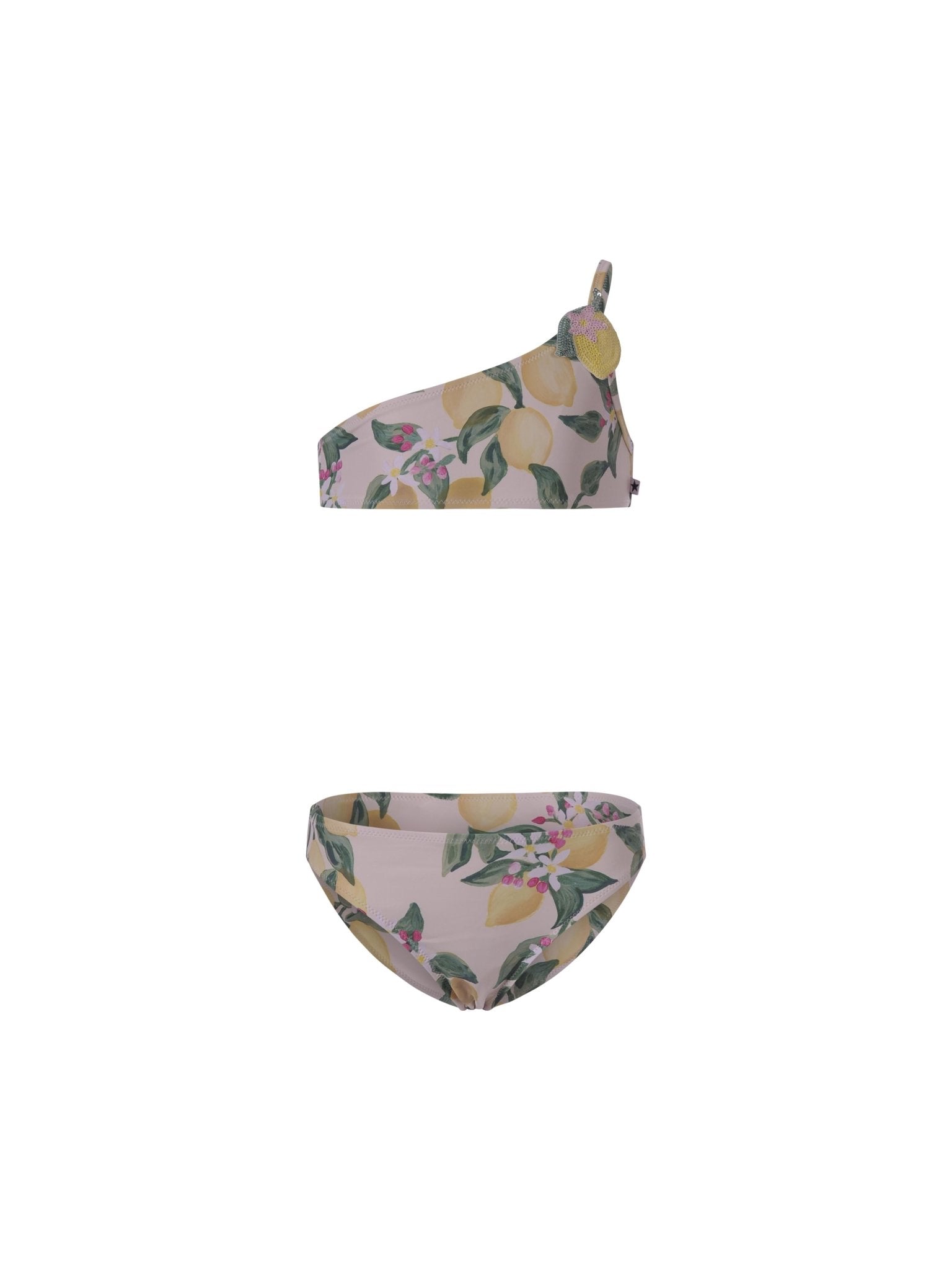 Bikini per neonata Molo Kids bianco crema monospalla a fiori - Rubino Kids