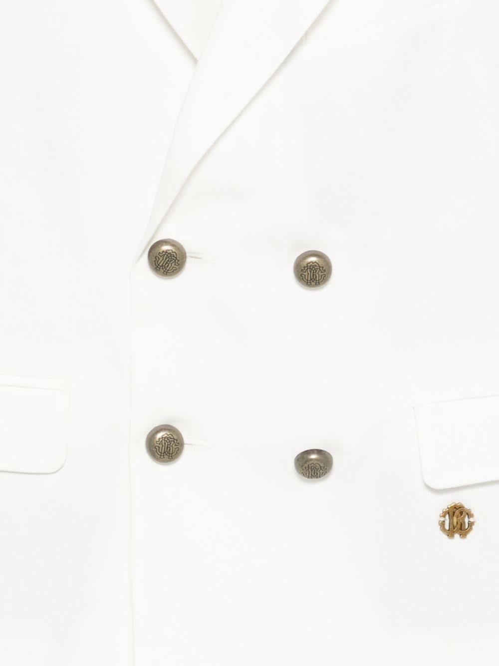 Blazer a doppiopetto per bambino Roberto Cavalli Kids bianco con bottoni - Rubino Kids