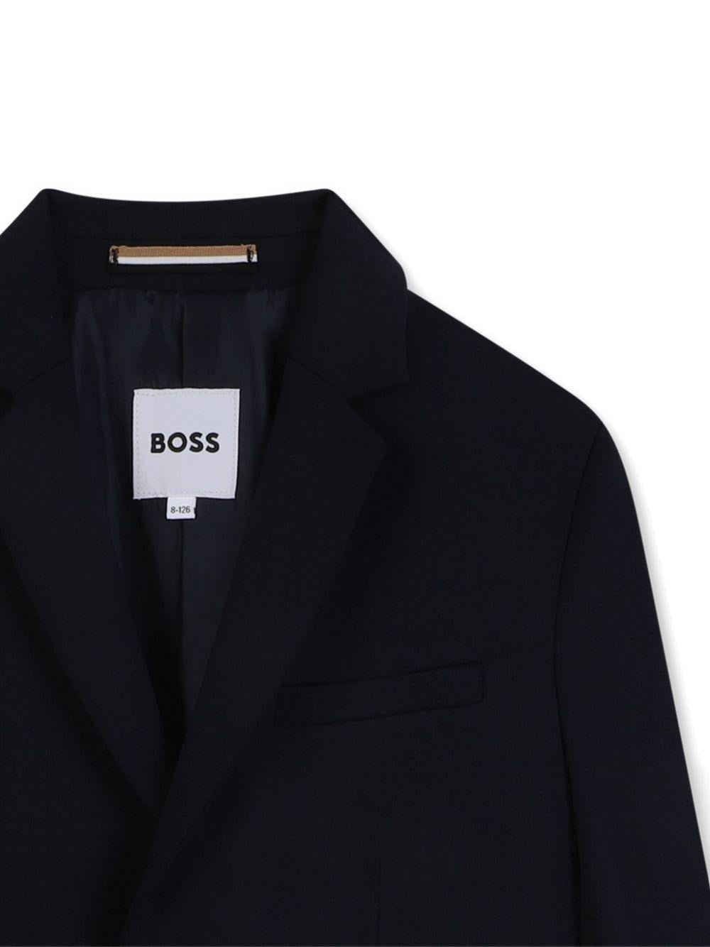 Blazer monopetto per bambino BOSS Kids blu con revers classici - Rubino Kids