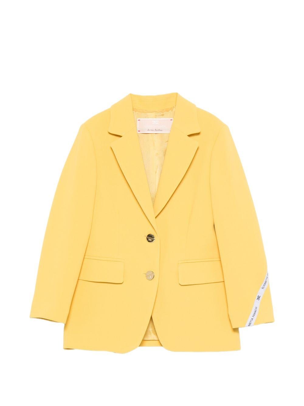 Blazer per bambina Elisabetta Franchi La Mia Bambina giallo con dettaglio logo - Rubino Kids