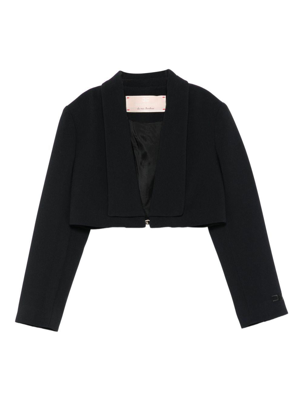 Blazer per bambina Elisabetta Franchi La Mia Bambina nero modello crop - Rubino Kids