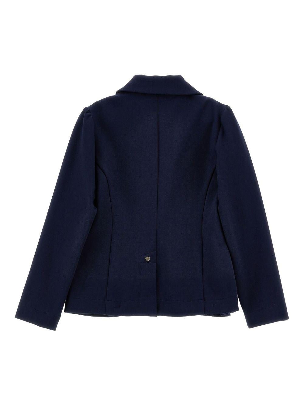 Blazer per bambina Monnalisa blu con revers classici - Rubino Kids