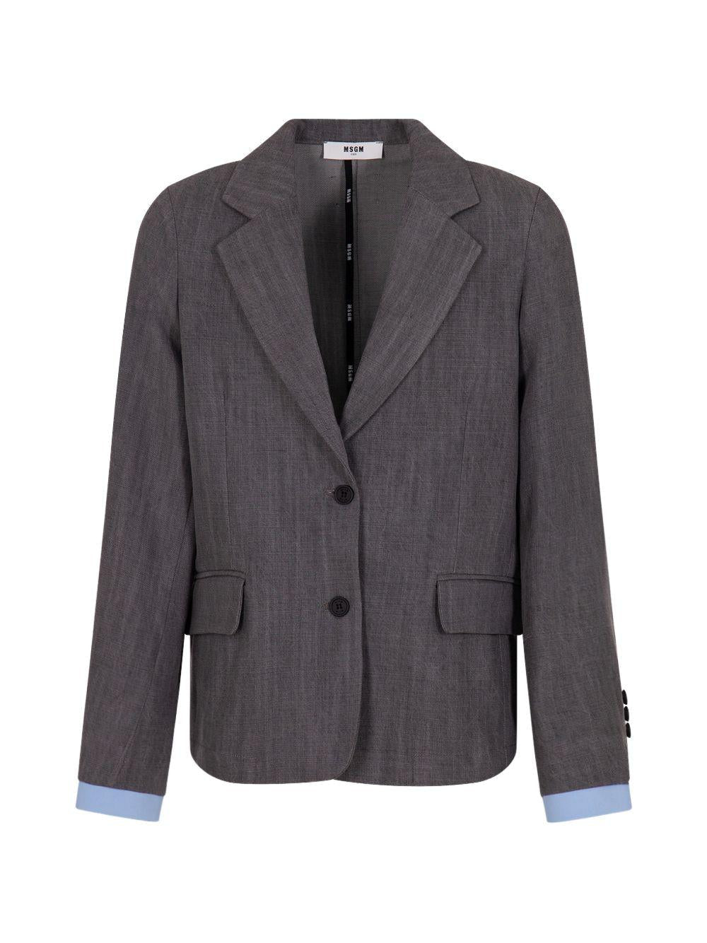 Blazer per bambina MSGM Kids grigio monopetto - Rubino Kids