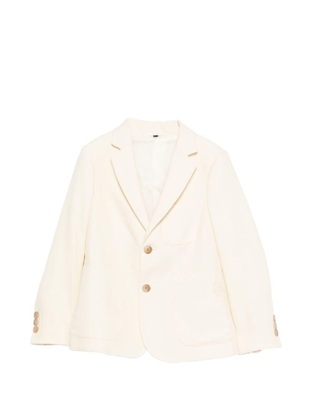 Blazer per bambino Emporio Armani Kids bianco con revers classici - Rubino Kids