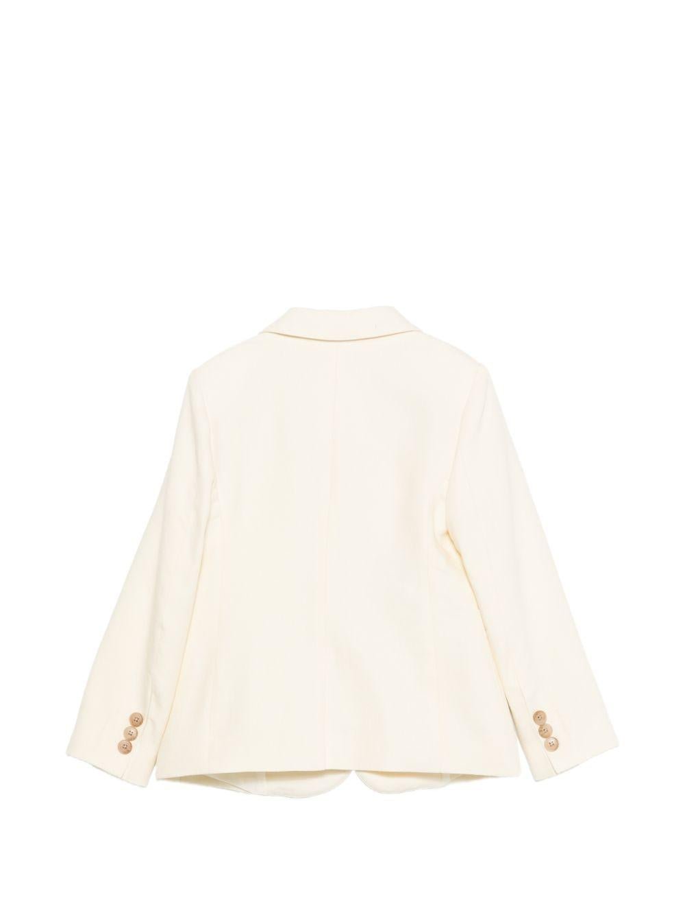 Blazer per bambino Emporio Armani Kids bianco con revers classici - Rubino Kids