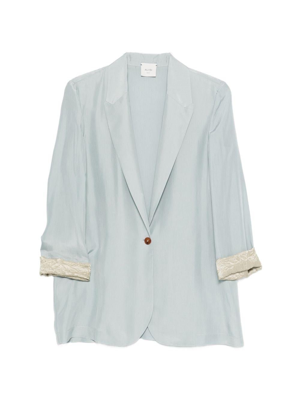 Blazer per donna Alysi azzurro con dettagli testurizzati - Rubino Kids