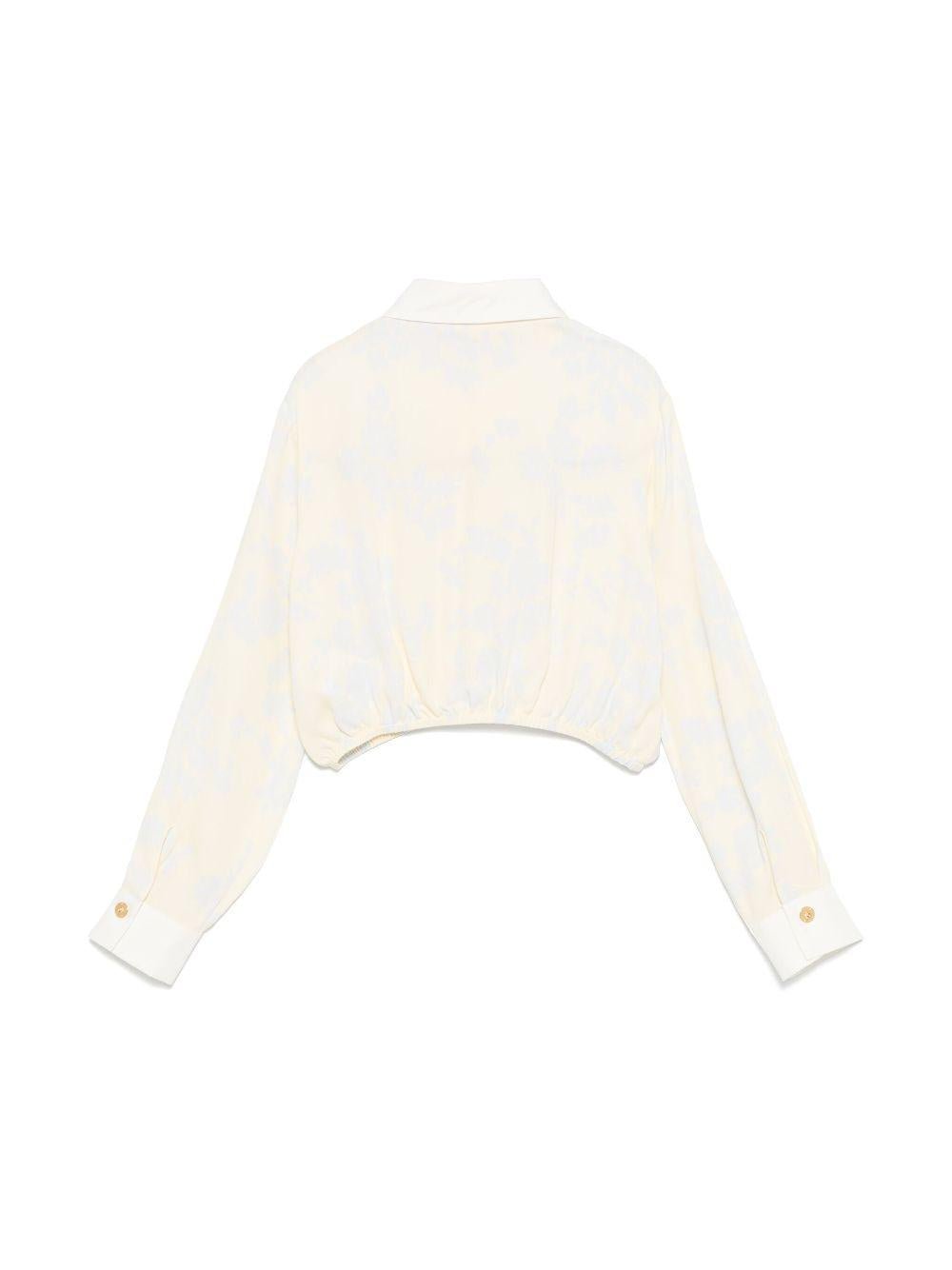 Blusa a fiori per bambina Elisabetta Franchi La Mia Bambina giallo con colletto classico - Rubino Kids