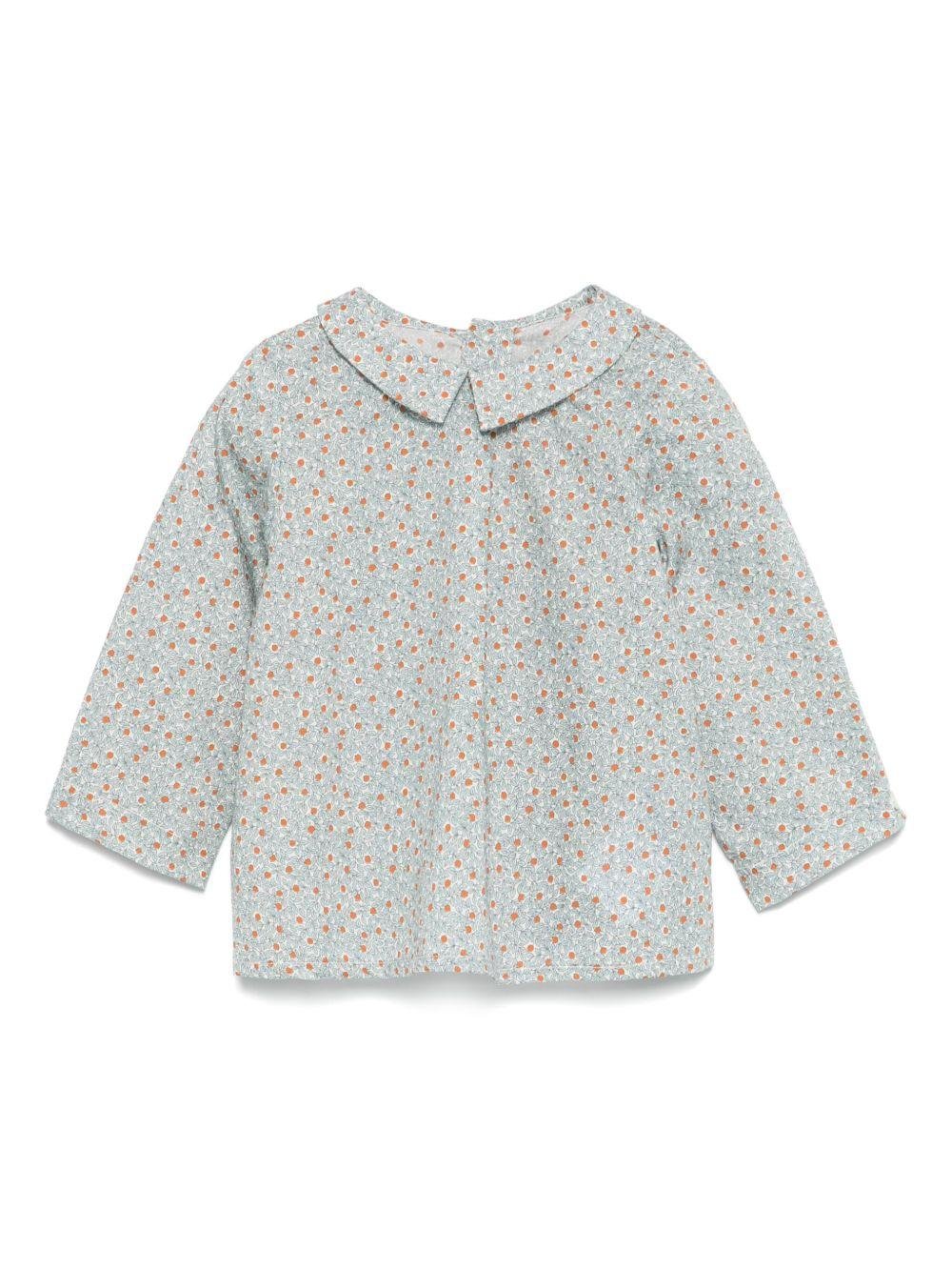 Blusa Florent per neonata Bonpoint azzurro con colletto rotondo - Rubino Kids