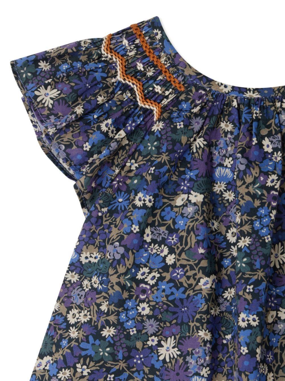 Blusa Noelle per neonata Bonpoint blu con scollo rotondo - Rubino Kids