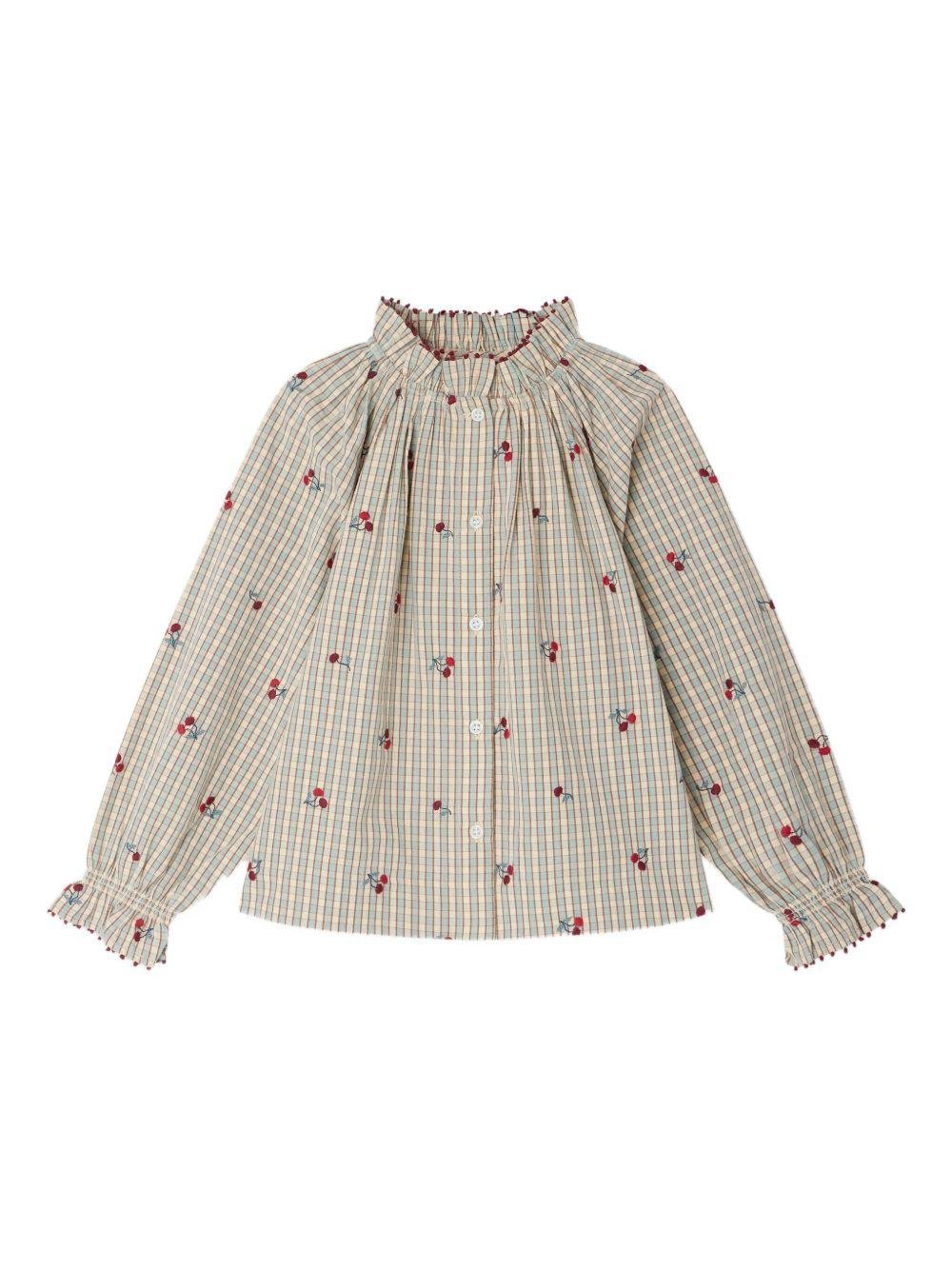 Blusa per bambina Bonpoint beige a quadri - Rubino Kids