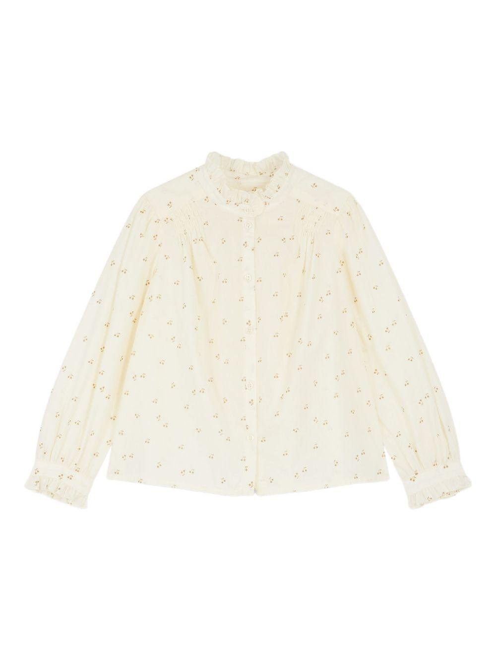 Blusa per bambina Bonpoint bianco con ruches - Rubino Kids