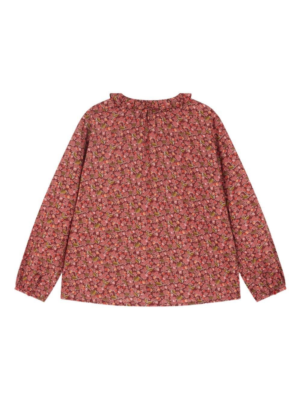 Blusa per bambina Bonpoint rosso con stampa cherry - Rubino Kids