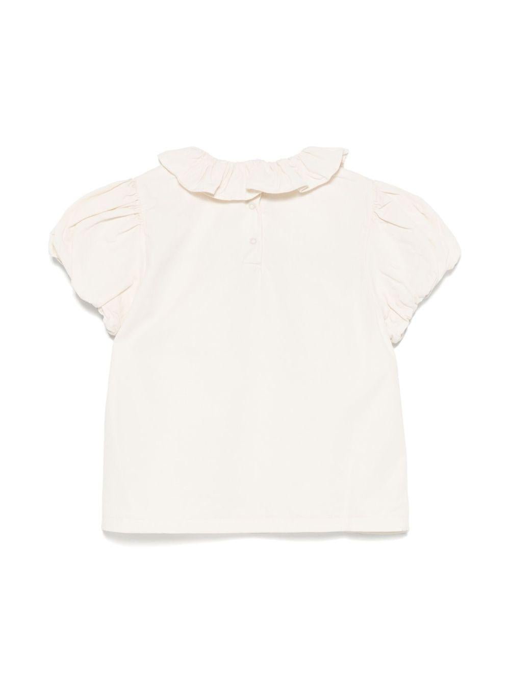 Blusa per bambina Donsje Sennie beige con dettaglio con ruches - Rubino Kids