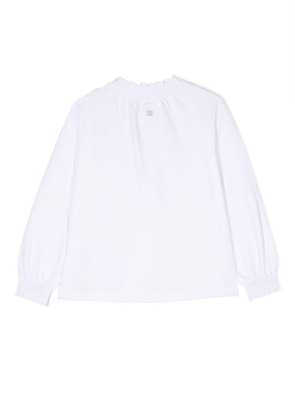 Blusa per bambina Douuod Kids bianco con ruches - Rubino Kids