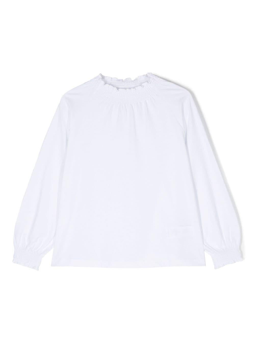 Blusa per bambina Douuod Kids bianco con ruches - Rubino Kids