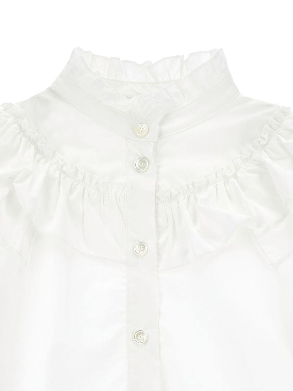 Blusa per bambina Philosophy Di Lorenzo Serafini Kids bianca con ruches - Rubino Kids