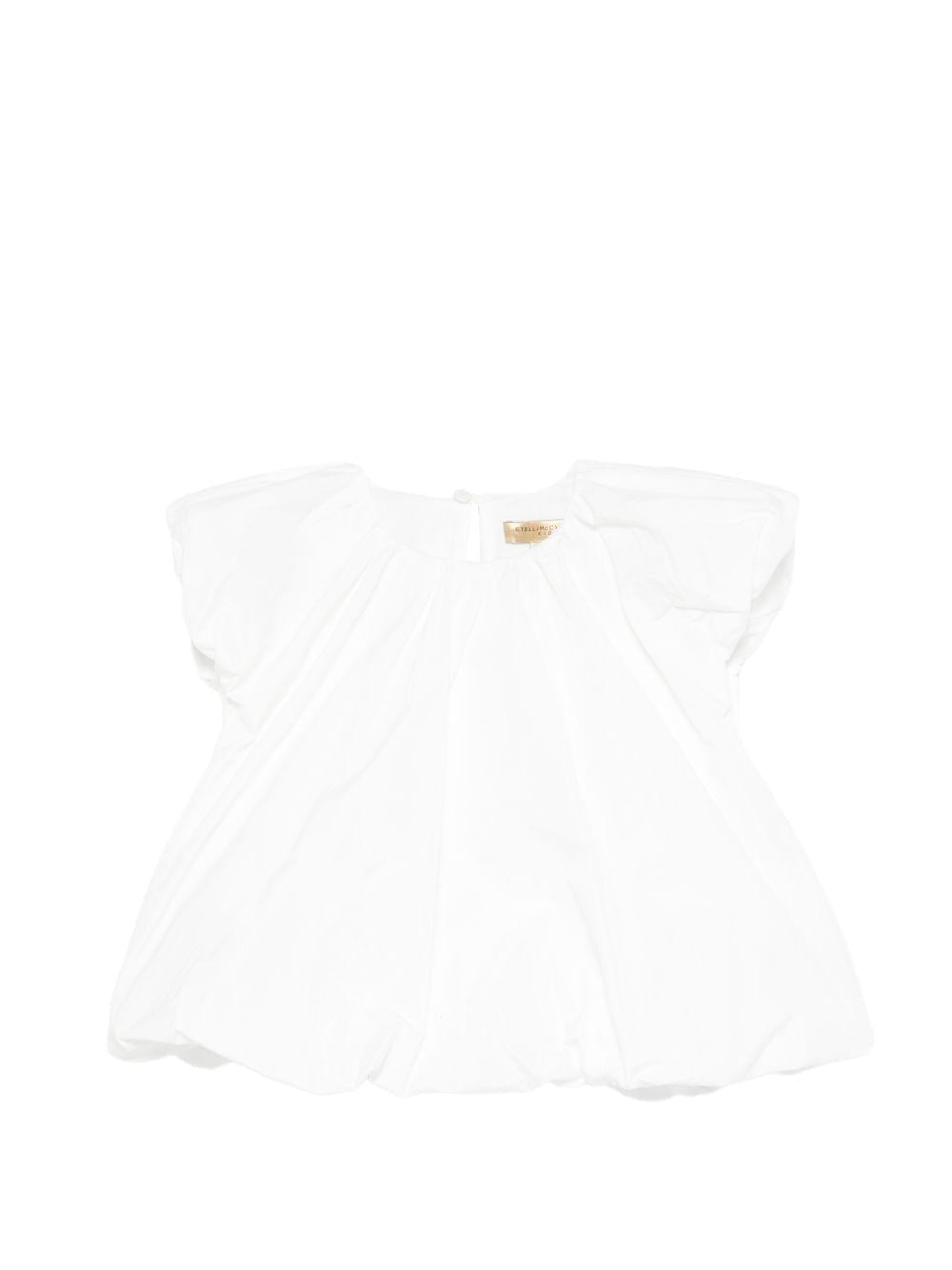 Blusa per bambina Stella McCartney Kids bianca con arricciatura - Rubino Kids