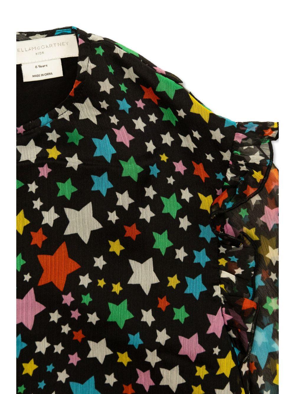 Blusa per bambina Stella McCartney Kids nero con trama effetto crêpe - Rubino Kids