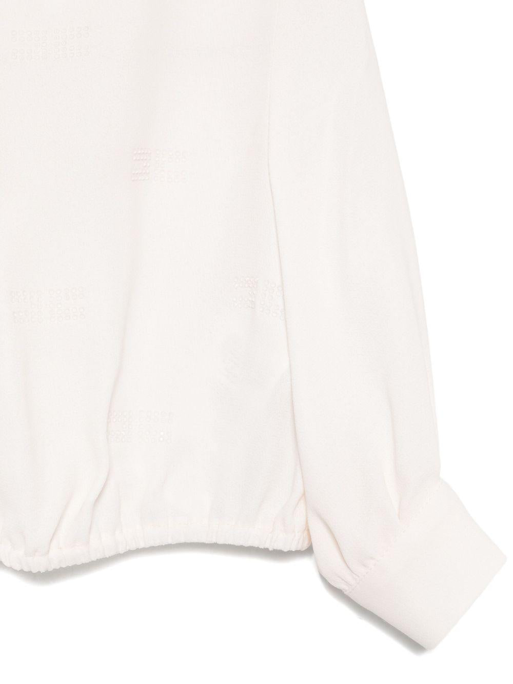Blusa per neonata Elisabetta Franchi La Mia Bambina bianca con maniche a palloncino - Rubino Kids