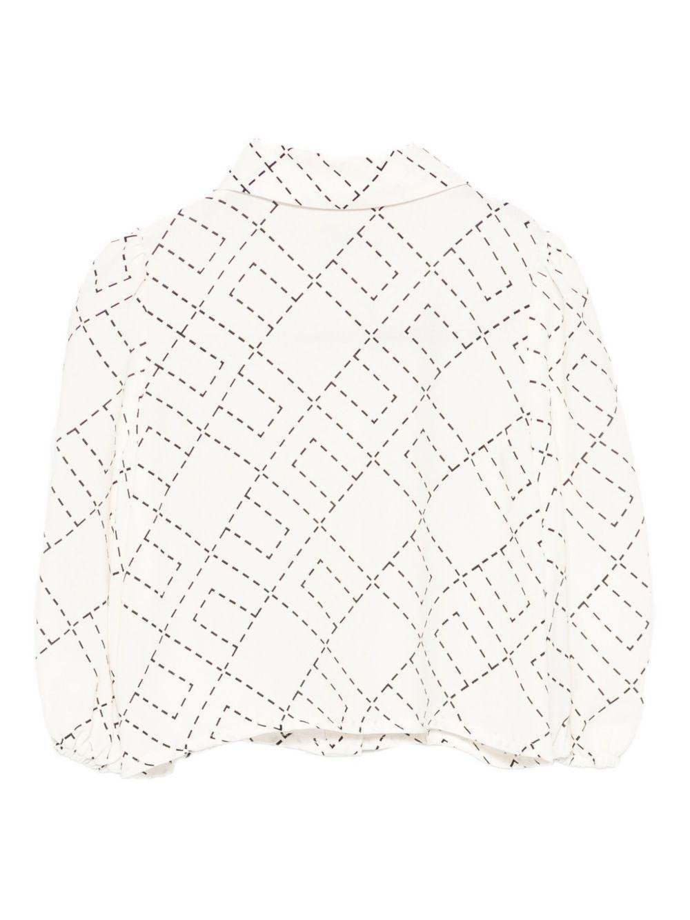 Blusa per neonata Elisabetta Franchi La Mia Bambina bianco con stampa monogramma - Rubino Kids