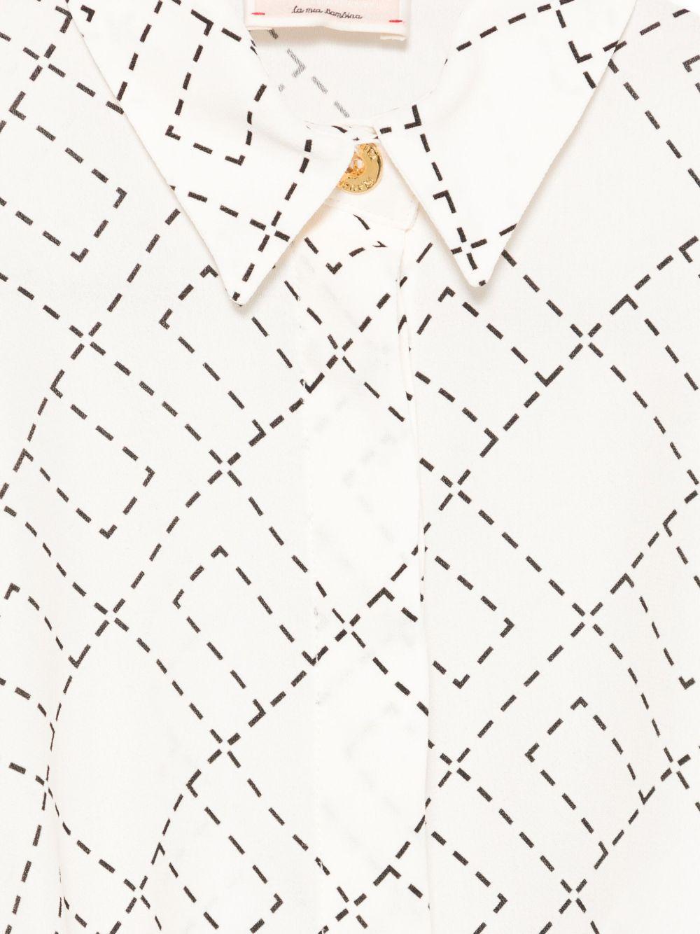 Blusa per neonata Elisabetta Franchi La Mia Bambina bianco con stampa monogramma - Rubino Kids