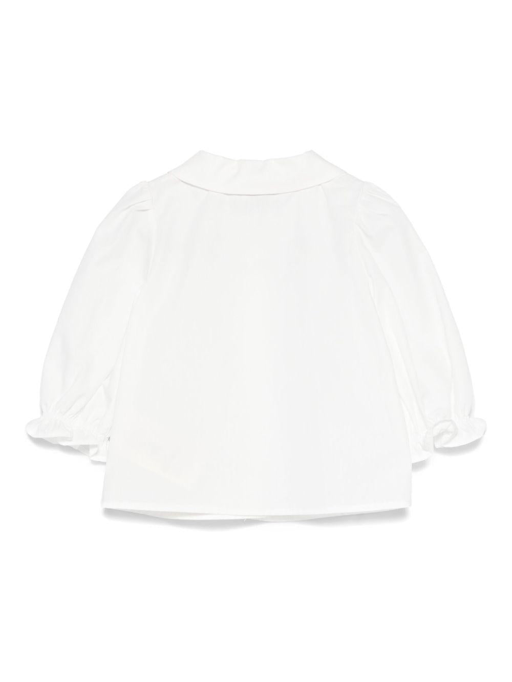 Blusa per neonata Fendi Kids bianco con maniche lunghe a palloncino - Rubino Kids