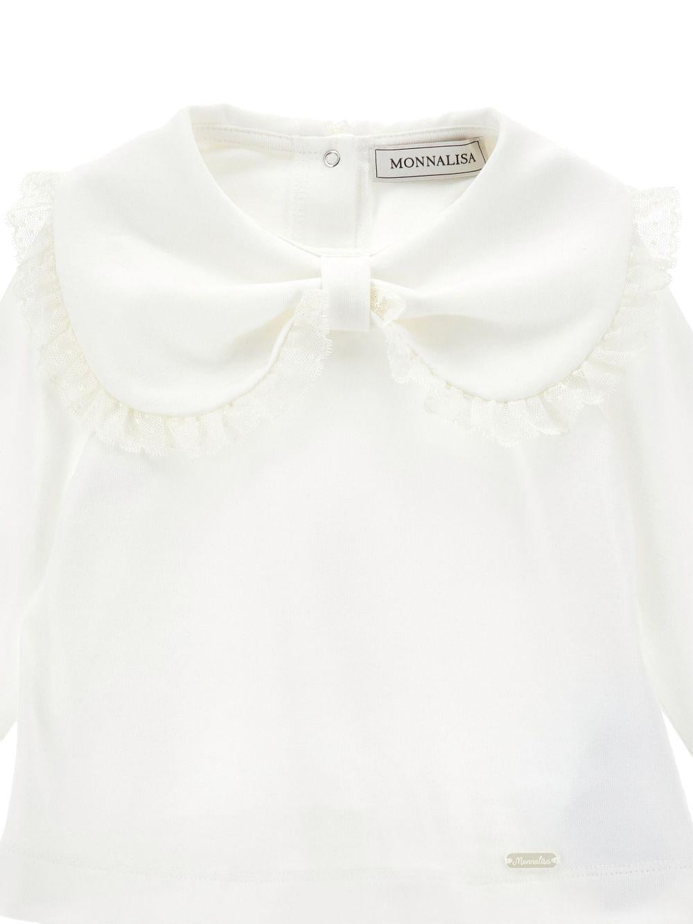 Blusa per neonata Monnalisa bianco con dettaglio fiocco - Rubino Kids