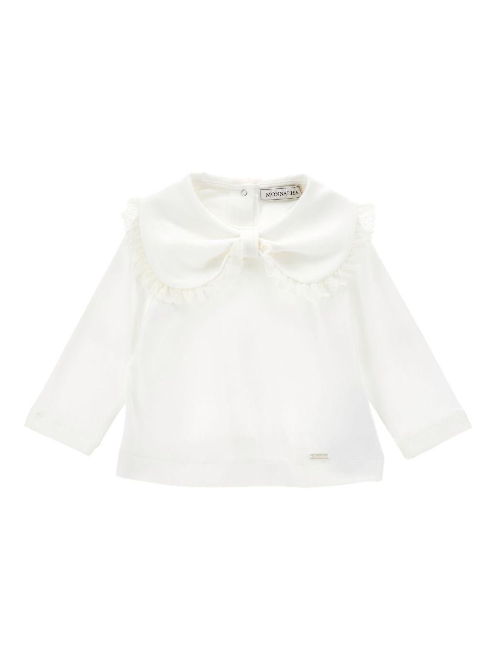 Blusa per neonata Monnalisa bianco con dettaglio fiocco - Rubino Kids