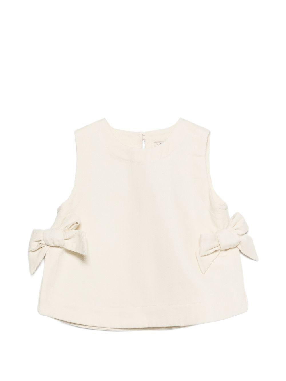 Blusa Veeri per bambina Donsje beige con dettaglio fiocchi - Rubino Kids