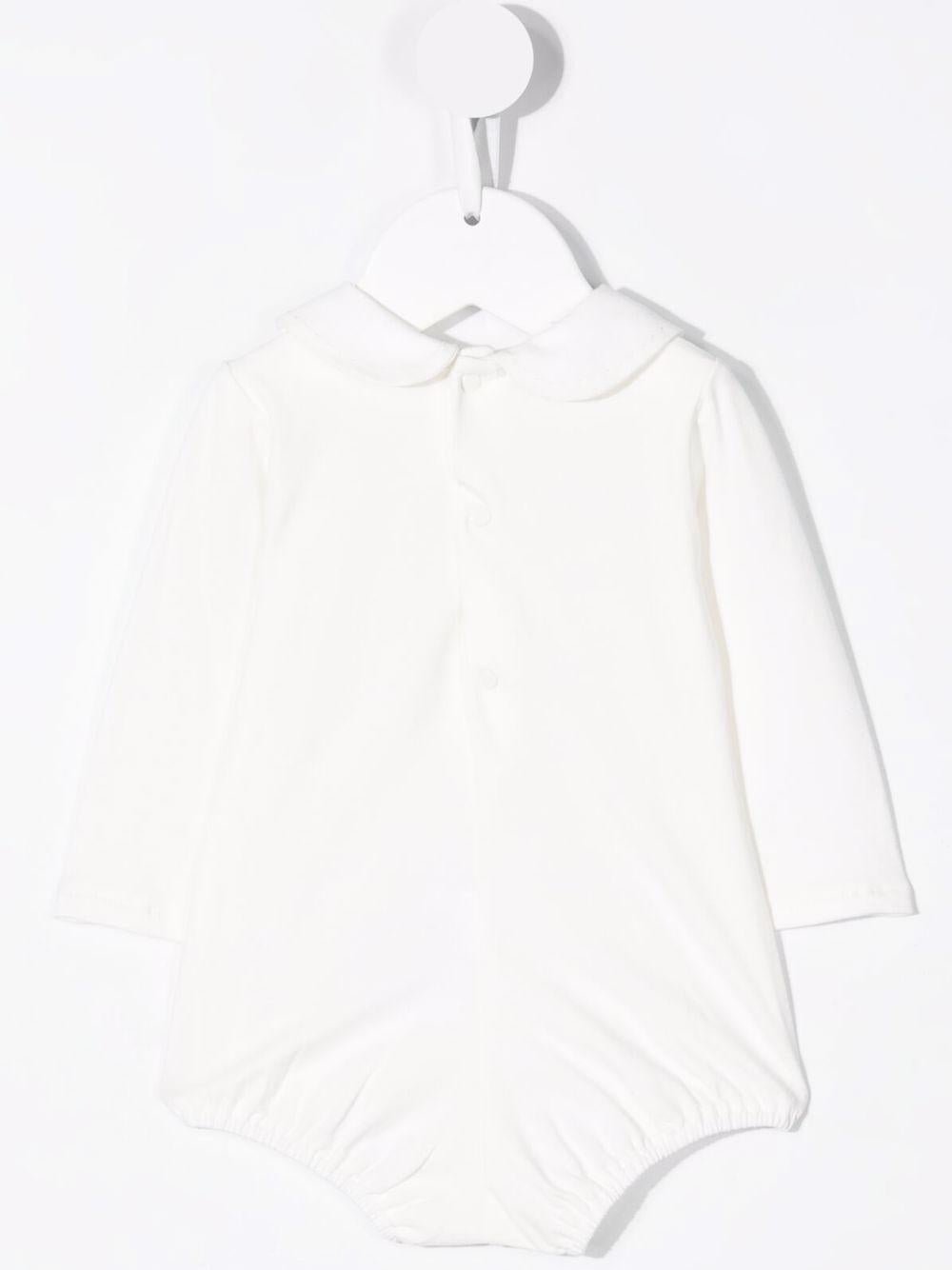 Body in cotone per neonata Paz Rodriguez bianco con cuciture decorative - Rubino Kids