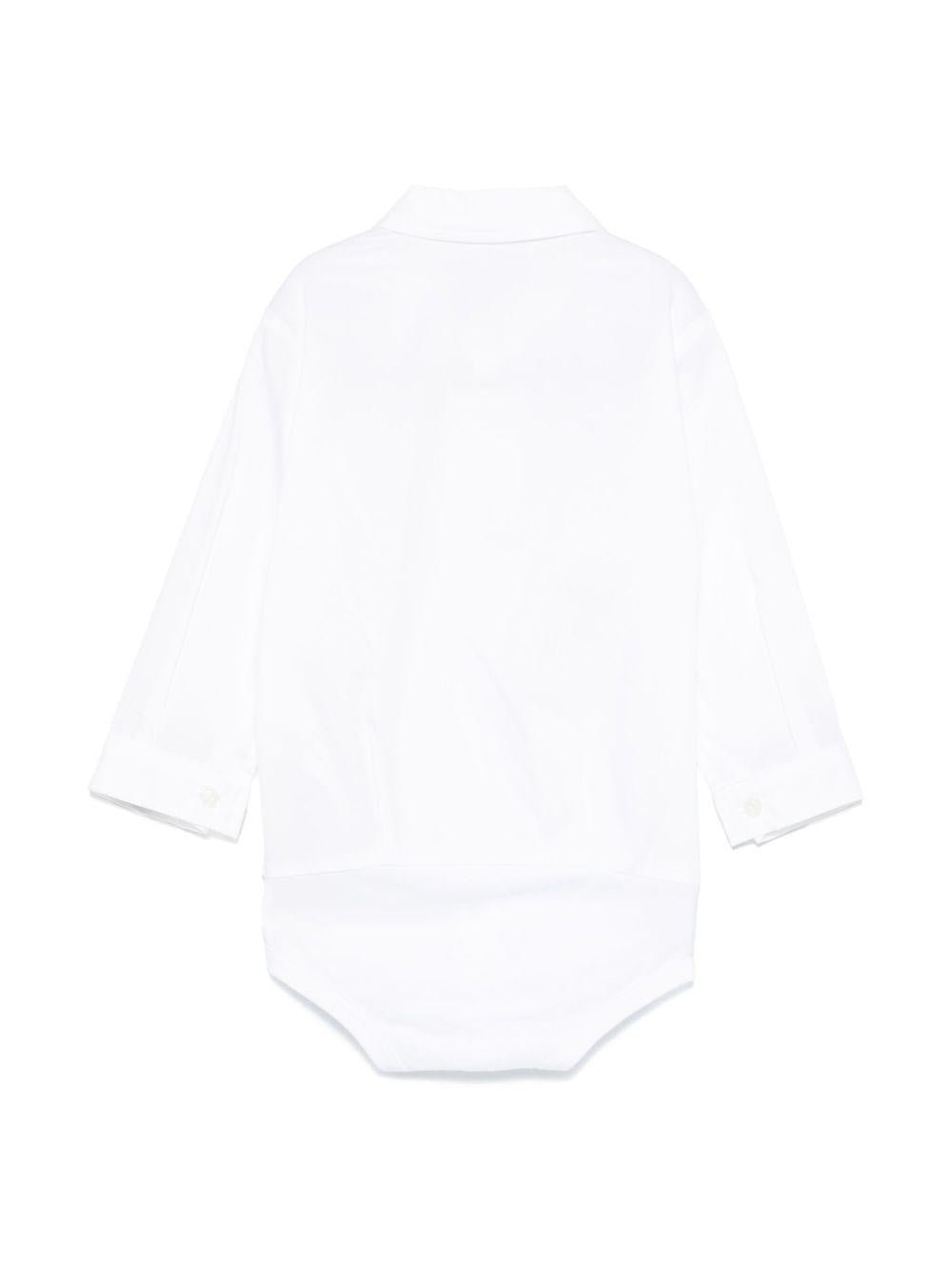 Body in voile di cotone per neonata Il Gufo bianco con logo sul petto - Rubino Kids