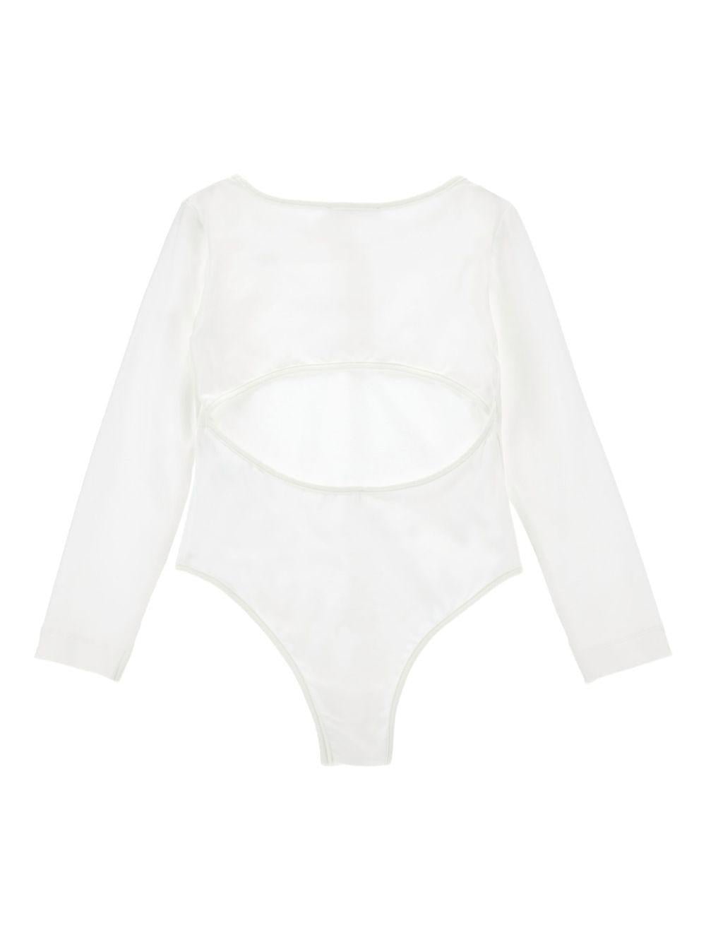 Body per bambina Monnalisa bianco con scollo ampio - Rubino Kids