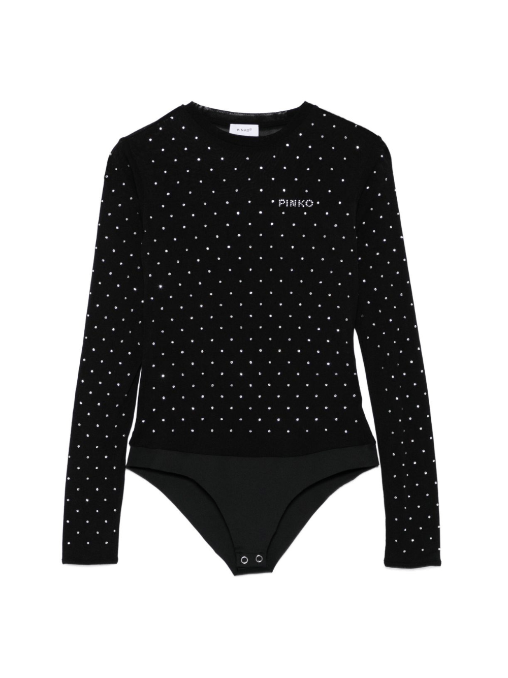 Body per bambina Pinko Kids nero con decorazioni in strass - Rubino Kids