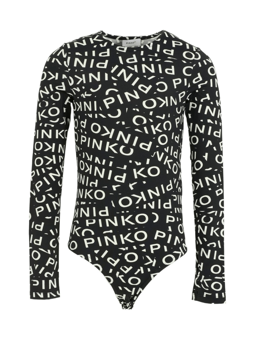 Body per bambina Pinko Kids nero con logo all - over - Rubino Kids