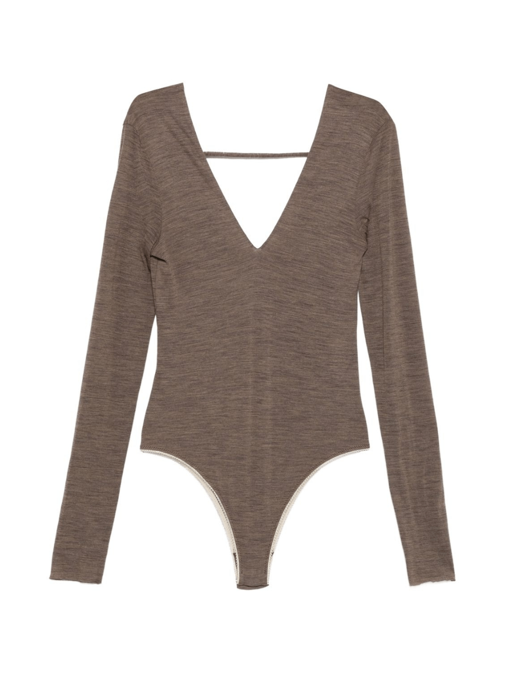 Body per donna ALYSI marrone con scollo a V - Rubino Kids