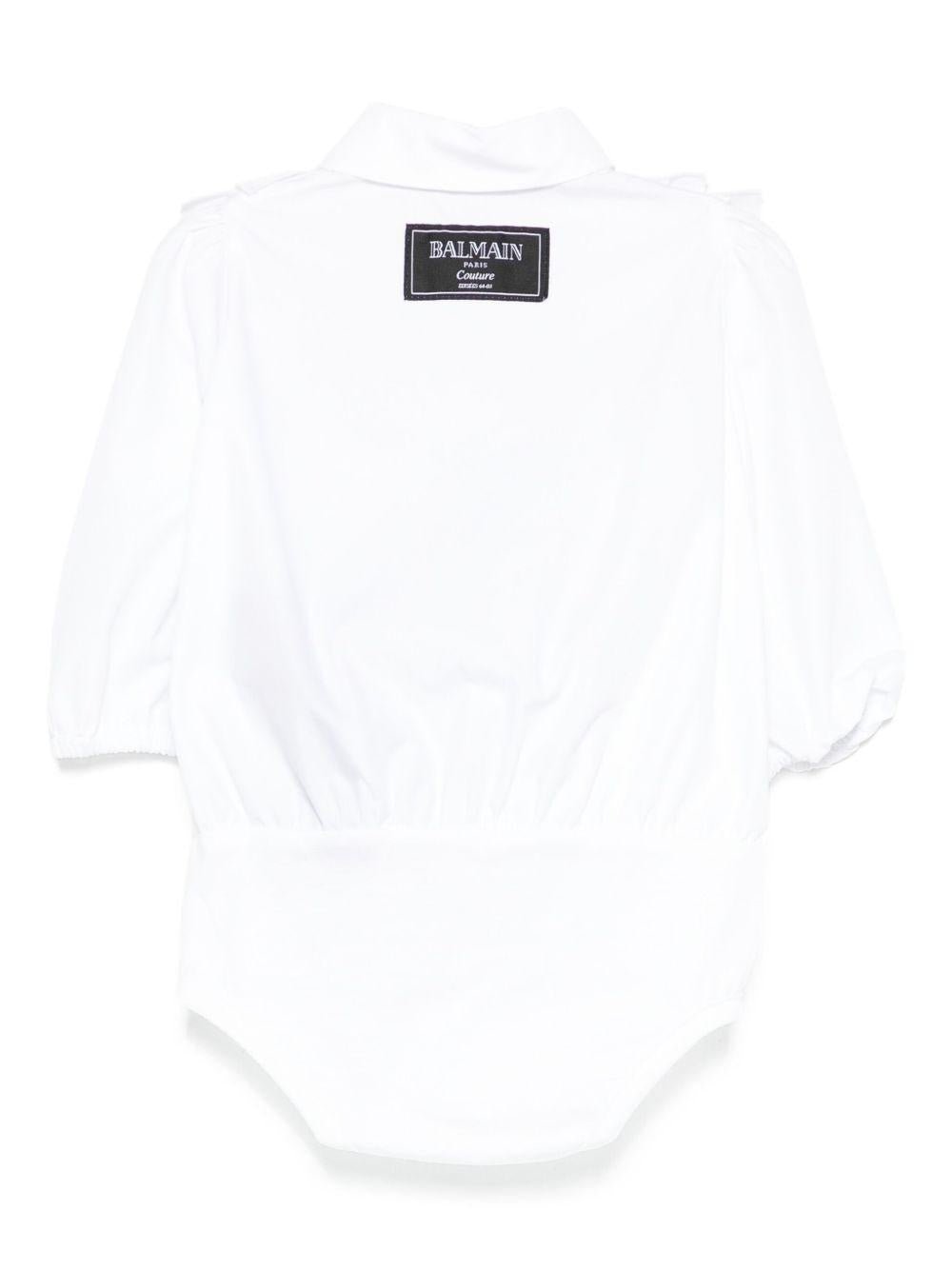 Body per neonata Balmain Kids bianca con volant - Rubino Kids