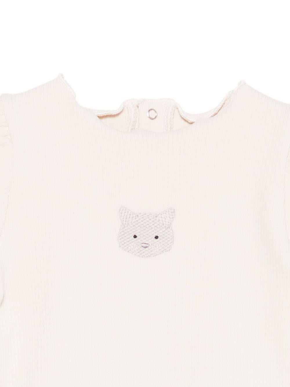 Body per neonata Donsje Nowie beige con motivo con ricamo - Rubino Kids