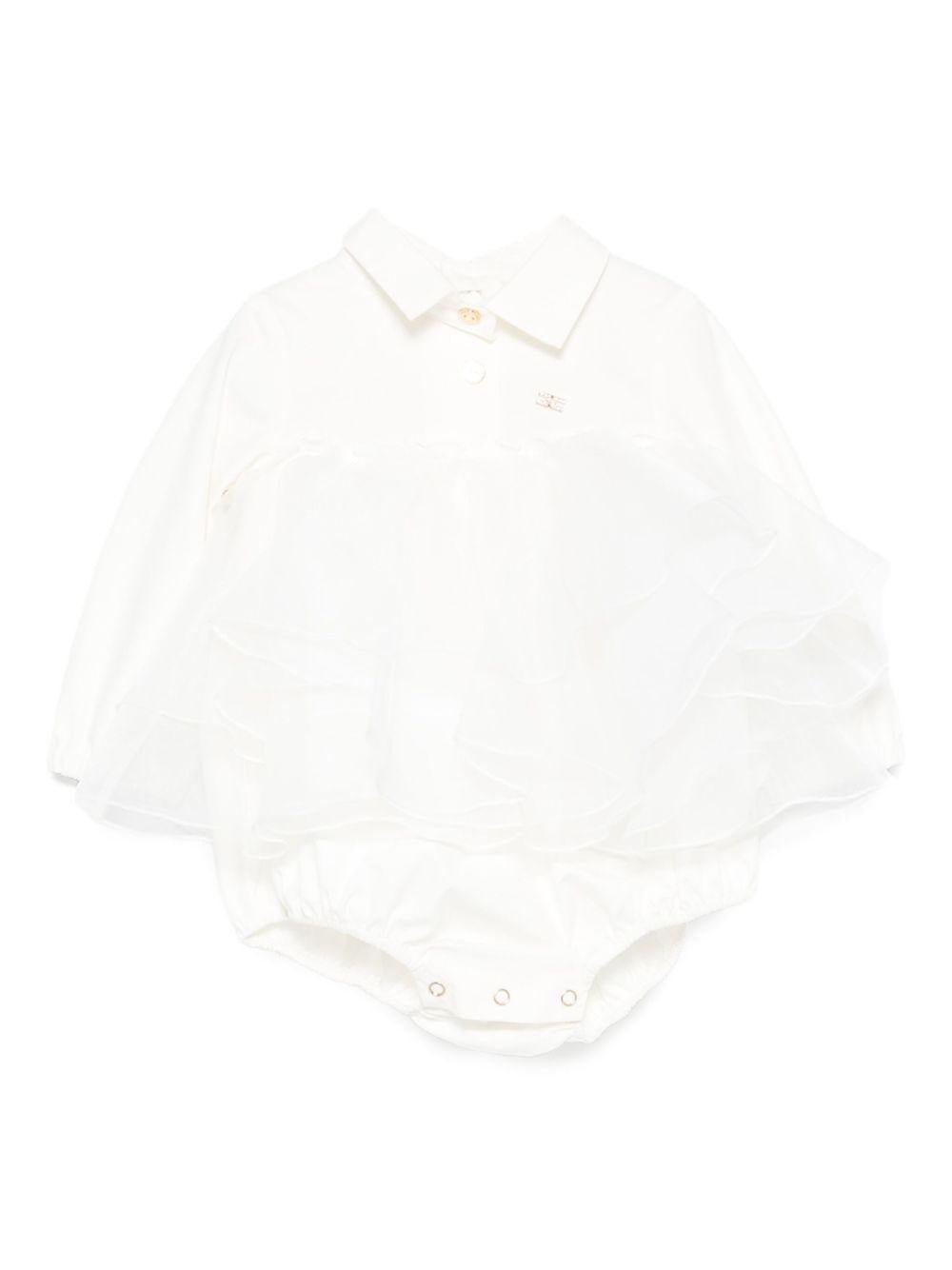Body per neonata Elisabetta Franchi La Mia Bambina bianco con placca logo - Rubino Kids