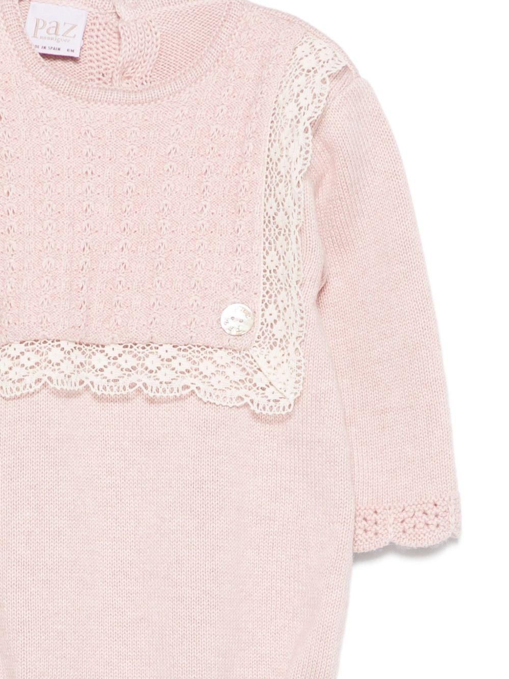 Body per neonata Paz Rodrìguez rosa con bordo in pizzo - Rubino Kids