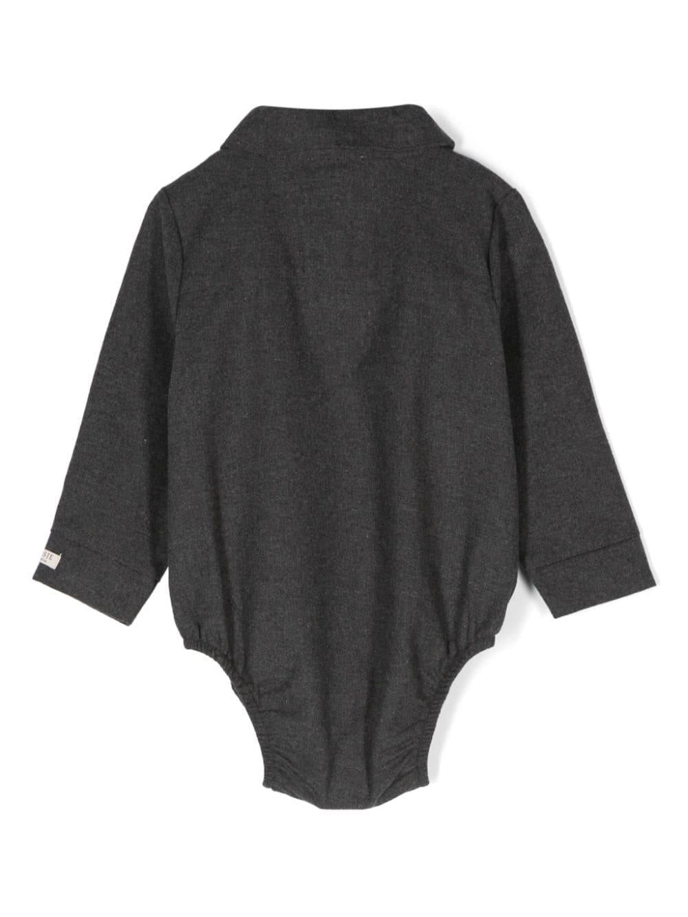 Body per neonati Donsje Romm grigio con colletto classico - Rubino Kids