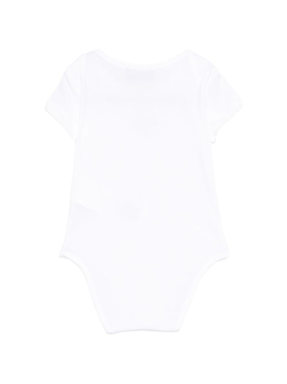 Body per neonati Moschino Kids bianco con stampa Teddy Bear - Rubino Kids