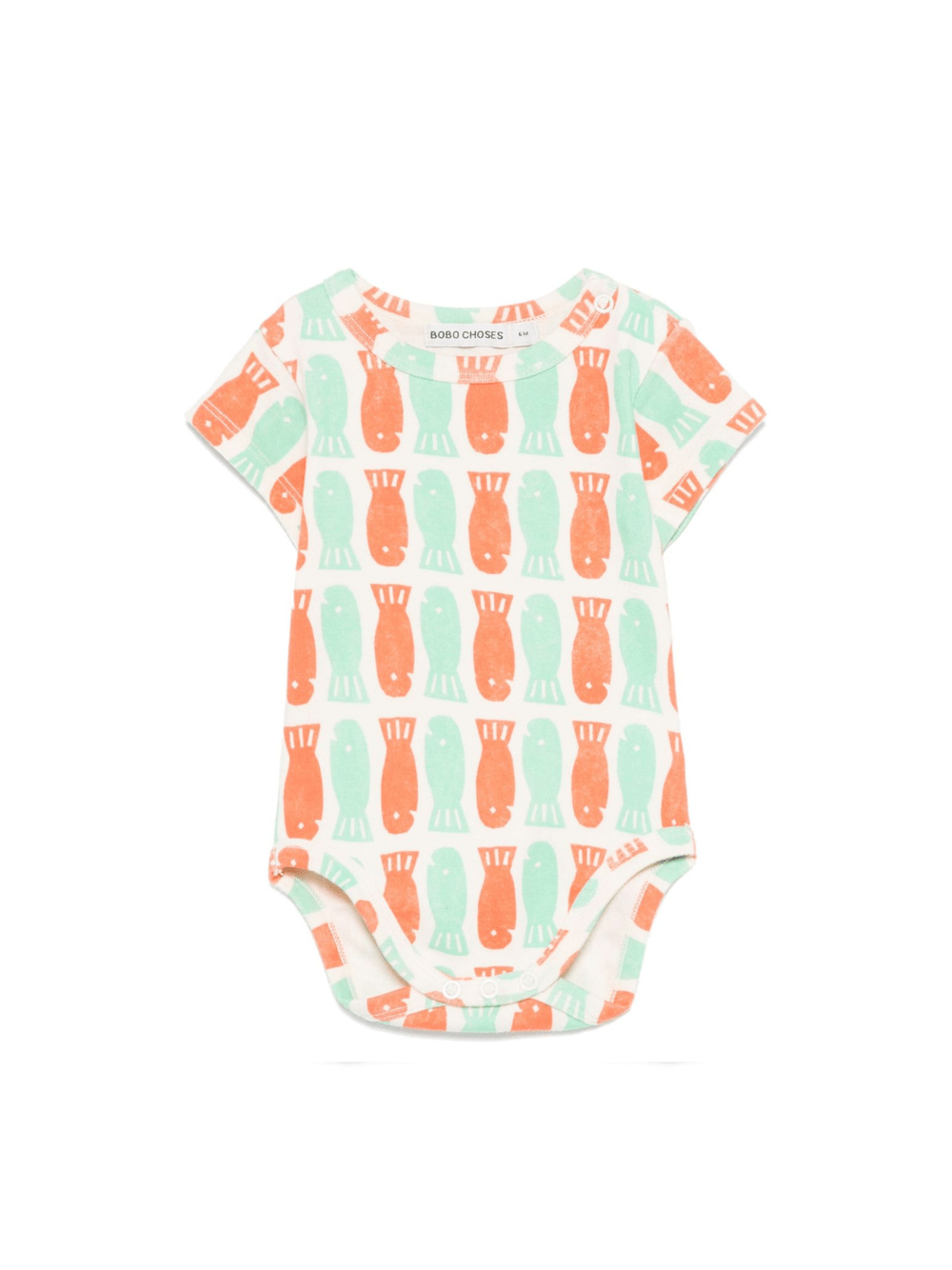 Body per neonato Bobo Choses Lucky Fish beige con stampa all - over - Rubino Kids