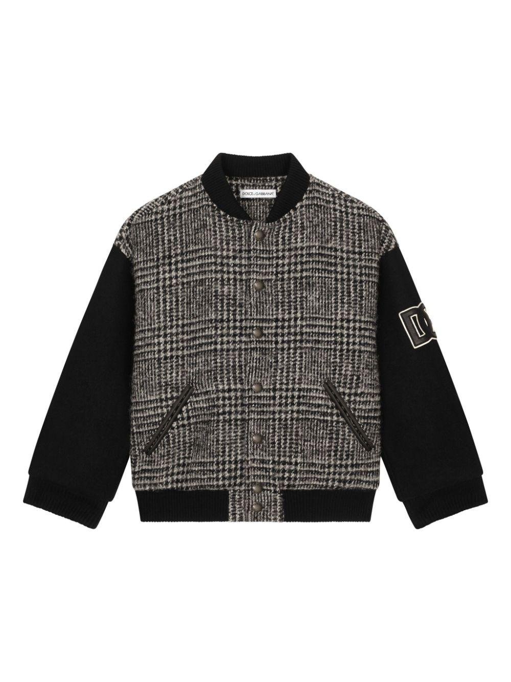 Bomber grigio per bambino con applicazione Dolce & Gabbana Kids - Rubino Kids