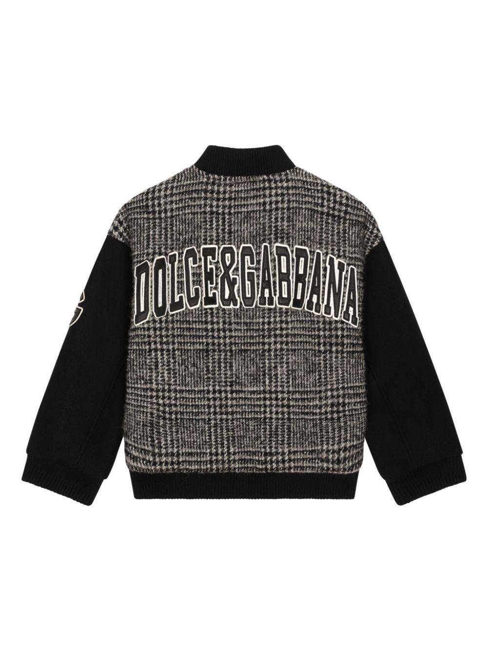 Bomber grigio per bambino con applicazione Dolce & Gabbana Kids - Rubino Kids