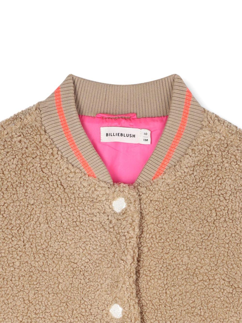 Bomber per bambina Billieblush beige in shearling sintetico - Rubino Kids